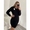 Šaty pletené dlouhý rukáv dámské (S/M/L ONE SIZE) ITALSKÁ MÓDA IMD22936/DR (Velikost M/L, Barva béžová)