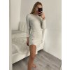 Šaty úpletové dlouhý rukáv dámské (S/M ONE SIZE) ITALSKÁ MÓDA IMWA223596/DR (Velikost S/M/L, Barva béžová)