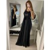 Šaty dlouhé plesové elegantní na ramínka dámské (S/M ONE SIZE) ITALSKÁ MÓDA IMPBB22O5728/DR (Velikost S/M/L, Barva béžová)