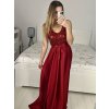 Šaty dlouhé plesové elegantní na ramínka dámské (S/M ONE SIZE) ITALSKÁ MÓDA IMPBB22O5728/DR (Velikost S/M/L, Barva béžová)