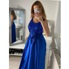 Šaty dlouhé plesové elegantní na ramínka dámské (S/M ONE SIZE) ITALSKÁ MÓDA IMPBB22O5728/DR (Velikost S/M/L, Barva béžová)