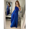 Šaty dlouhé plesové elegantní na ramínka dámské (S/M ONE SIZE) ITALSKÁ MÓDA IMPBB22O5728/DR (Velikost S/M/L, Barva béžová)