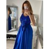 Šaty dlouhé plesové elegantní na ramínka dámské (S/M ONE SIZE) ITALSKÁ MÓDA IMPBB22O5728/DR (Velikost S/M/L, Barva béžová)