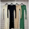 Šaty upletové dlouhý rukáv dámské (S/M ONE SIZE) ITALSKÁ MÓDA IMWGS223587/DR (Velikost S/M/L, Barva béžová)