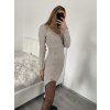 Šaty upletové dlouhý rukáv dámské (S/M ONE SIZE) ITALSKÁ MÓDA IMWGS223587/DR (Velikost S/M/L, Barva béžová)