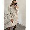 Šaty pletené s rolákem dlouhý rukáv dámské (S/M ONE SIZE) ITALSKÁ MÓDA IMWAA223600/DR (Velikost S/M/L, Barva béžová)