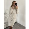 Šaty pletené s rolákem dlouhý rukáv dámské (S/M ONE SIZE) ITALSKÁ MÓDA IMWAA223600/DR (Velikost S/M/L, Barva béžová)