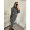 Šaty pletené s rolákem dlouhý rukáv dámské (S/M ONE SIZE) ITALSKÁ MÓDA IMWAA223600/DR (Velikost S/M/L, Barva béžová)