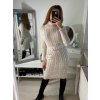 Šaty pletené s rolákem dlouhý rukáv dámské (S/M ONE SIZE) ITALSKÁ MÓDA IMWAA223600/DR (Velikost S/M/L, Barva béžová)