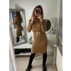 Šaty pletené s rolákem dlouhý rukáv dámské (S/M ONE SIZE) ITALSKÁ MÓDA IMWAA223600/DR (Velikost S/M/L, Barva béžová)