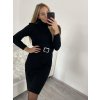 Šaty pletené s rolákem dlouhý rukáv dámské (S/M ONE SIZE) ITALSKÁ MÓDA IMWAA223600/DR (Velikost S/M/L, Barva béžová)