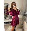 Šaty krátké košilové saténové dlouhý rukáv dámské (S/M ONE SIZE) ITALSKÁ MÓDA IMM22LS25366/DR (Velikost S/M/L, Barva Černá)