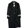 Kabát flaušový dlouhý rukáv dámský (S/M ONE SIZE) ITALSKÁ MÓDA IMM22MS85829/DR (Velikost S/M/L, Barva Černá)