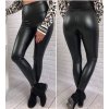 Legíny koženkové zateplené dlouhé dámské (S/M, M/L, LX/2XL) TURECKÁ MODA TM9222048/DR (Velikost S/M/L, Barva Černá)