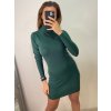 Šaty úpletové s rolákem dlouhý rukáv dámské (S/M ONE SIZE) ITALSKÁ MÓDA IMM22FD5807/DR (Velikost S/M/L, Barva modrá)