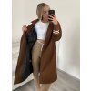 Kabát flaušový dlouhý rukáv dámský nadrozměr (XL/2XL ONE SIZE) ITALSKÁ MÓDA IMC22826/DR (Velikost XL/2XL, Barva béžová)
