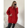 Svetr prodloužený oversize s rolákem dlouhý rukáv dámské (XL/2XL ONE SIZE) ITALSKÁ MÓDA IMWG218508/DR (Velikost XL/2XL, Barva Černá)