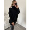 Svetr prodloužený oversize s rolákem dlouhý rukáv dámské (XL/2XL ONE SIZE) ITALSKÁ MÓDA IMWG218508/DR (Velikost XL/2XL, Barva Černá)