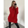 Svetr prodloužený oversize s rolákem dlouhý rukáv dámské (XL/2XL ONE SIZE) ITALSKÁ MÓDA IMWG218508/DR (Velikost XL/2XL, Barva Černá)
