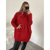Svetr prodloužený oversize s rolákem dlouhý rukáv dámské (XL/2XL ONE SIZE) ITALSKÁ MÓDA IMWG218508/DR (Velikost XL/2XL, Barva Černá)