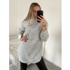 Svetr pletený prodloužený s rolákem dlouhý rukáv dámský (S/M/L ONE SIZE) ITALSKÁ MÓDA IMWB22318/DR (Velikost M/L, Barva béžová)