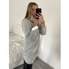 Svetr pletený prodloužený s rolákem dlouhý rukáv dámský (S/M/L ONE SIZE) ITALSKÁ MÓDA IMWB22318/DR (Velikost M/L, Barva béžová)