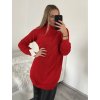 Svetr pletený prodloužený s rolákem dlouhý rukáv dámský (S/M/L ONE SIZE) ITALSKÁ MÓDA IMWB22318/DR (Velikost M/L, Barva béžová)