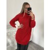 Svetr pletený prodloužený s rolákem dlouhý rukáv dámský (S/M/L ONE SIZE) ITALSKÁ MÓDA IMWB22318/DR (Velikost M/L, Barva béžová)