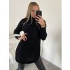 Svetr pletený prodloužený s rolákem dlouhý rukáv dámský (S/M/L ONE SIZE) ITALSKÁ MÓDA IMWB22318/DR (Velikost M/L, Barva béžová)