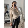 Svetr pletený s rolákem dlouhý rukáv dámské (S/M ONE SIZE) ITALSKÁ MÓDA IMWAA223632/DRU (Velikost S/M/L, Barva béžová)