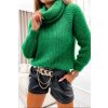Svetr pletený s rolákem dlouhý rukáv dámské (S/M ONE SIZE) ITALSKÁ MÓDA IMWAA223632/DRU (Velikost S/M/L, Barva béžová)