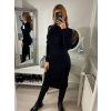 Šaty úpletové s rolákem dlouhý rukáv dámské (S/M ONE SIZE) FRANCOUZSKÁ MÓDA FMWT22J51765/DR (Velikost S/M/L, Barva béžová)