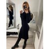 Šaty úpletové s rolákem dlouhý rukáv dámské (S/M ONE SIZE) FRANCOUZSKÁ MÓDA FMWT22J51765/DR (Velikost S/M/L, Barva béžová)
