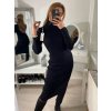 Šaty úpletové s rolákem dlouhý rukáv dámské (S/M ONE SIZE) FRANCOUZSKÁ MÓDA FMWT22J51765/DR (Velikost S/M/L, Barva béžová)