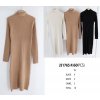 Šaty úpletové s rolákem dlouhý rukáv dámské (S/M ONE SIZE) FRANCOUZSKÁ MÓDA FMWT22J51765/DR (Velikost S/M/L, Barva béžová)