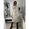 Šaty úpletové s rolákem dlouhý rukáv dámské (S/M ONE SIZE) FRANCOUZSKÁ MÓDA FMWT22J51765/DR (Velikost S/M/L, Barva béžová)