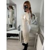 Šaty úpletové s rolákem dlouhý rukáv dámské (S/M ONE SIZE) FRANCOUZSKÁ MÓDA FMWT22J51765/DR (Velikost S/M/L, Barva béžová)