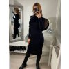 Šaty úpletové s rolákem dlouhý rukáv dámské (S/M ONE SIZE) FRANCOUZSKÁ MÓDA FMWT22J51765/DR (Velikost S/M/L, Barva béžová)