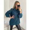 Svetr prodloužený s rolákem dlouhý rukáv dámský (S/M/L/XL/2XL ONE SIZE) ITALSKÁ MÓDA IM422943/DR (Velikost XL/2XL, Barva Černá)