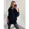 Svetr prodloužený s rolákem dlouhý rukáv dámský (S/M/L/XL/2XL ONE SIZE) ITALSKÁ MÓDA IM422943/DR (Velikost XL/2XL, Barva Černá)