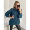 Svetr prodloužený s rolákem dlouhý rukáv dámský (S/M/L/XL/2XL ONE SIZE) ITALSKÁ MÓDA IM422943/DR (Velikost XL/2XL, Barva Černá)