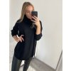 Svetr úpletový oversize s rolákem dlouhý rukáv dámský (S/M/L/XL/2XL ONE SIZE) ITALSKá MóDA IM522AL0381/DR (Velikost XL/2XL, Barva Černá)