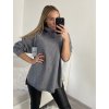 Svetr úpletový oversize s rolákem dlouhý rukáv dámský (S/M/L/XL/2XL ONE SIZE) ITALSKá MóDA IM522AL0381/DR (Velikost XL/2XL, Barva Černá)