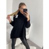 Svetr pletený oversize s rolákem dlouhý rukáv dámský (S/M/L/XL/2XL/3XL ONE SIZE) ITALSKÁ MÓDA IMWC223672/DR