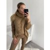Svetr pletený oversize s rolákem dlouhý rukáv dámský (S/M/L/XL/2XL/3XL ONE SIZE) ITALSKÁ MÓDA IMWC223672/DR