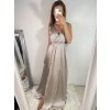 Šaty dlouhé společenské plesové na ramínka dámské (S/M ONE SIZE) ITALSKÁ MÓDA IMM22Ls25402/DR (Velikost S/M/L, Barva červená)