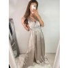 Šaty dlouhé společenské plesové na ramínka dámské (S/M ONE SIZE) ITALSKÁ MÓDA IMM22Ls25402/DR (Velikost S/M/L, Barva červená)