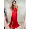 Šaty dlouhé společenské plesové na ramínka dámské (S/M ONE SIZE) ITALSKÁ MÓDA IMM22Ls25402/DR (Velikost S/M/L, Barva červená)