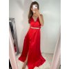 Šaty dlouhé společenské plesové na ramínka dámské (S/M ONE SIZE) ITALSKÁ MÓDA IMM22Ls25402/DR (Velikost S/M/L, Barva červená)
