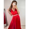 Šaty dlouhé společenské plesové na ramínka dámské (S/M ONE SIZE) ITALSKÁ MÓDA IMM22Ls25402/DR (Velikost S/M/L, Barva červená)